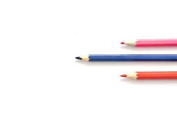 color pencils on a white background