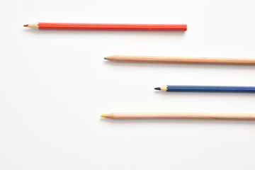 color pencils on a white background