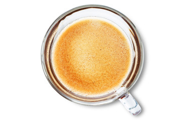 Coffee drink in glass on a white isolated background