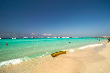 beach and tropical sea from island formentera
