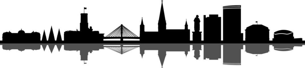 Bonn City Skyline Vector Silhouette