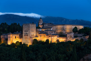 Fototapeta na wymiar Alhambra - View from Miradorde San Nicolas, Granada, Spain