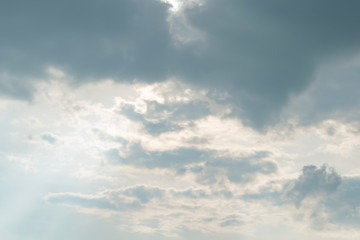 Naklejka na ściany i meble View of cloudy sky on a warm September day