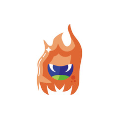 vampire with fangs in white background