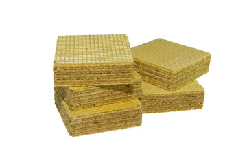chocolate wafers isolated on white background