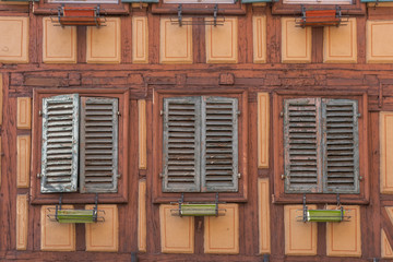 Fototapeta na wymiar Colmar, France - 09 16 2019: Colorful windows in the little Venice