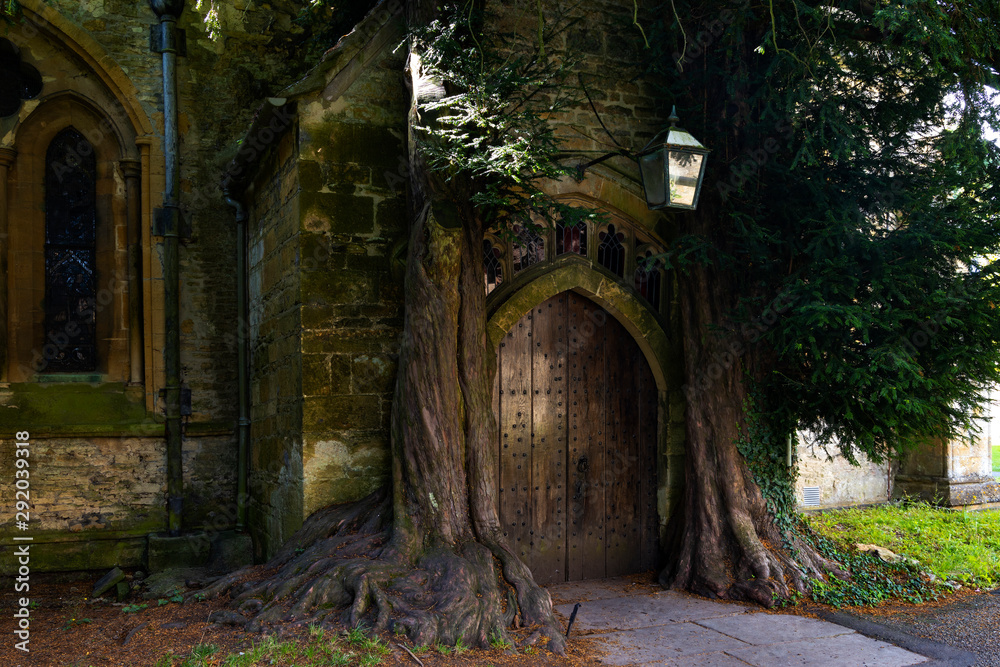 Wall mural st edward's church north door in stow-on-the-wold