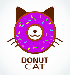 donut cat abstract color logo