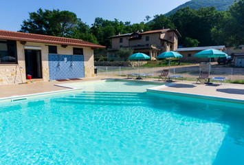 Swimming pool in a country house in Italy