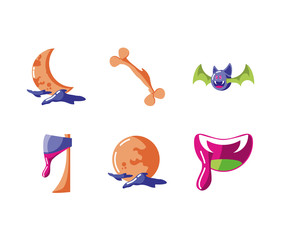 bundle halloween with set icons