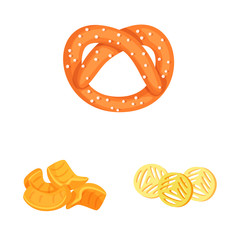 Isolated object of food and crunchy logo. Collection of food and flavor stock vector illustration.