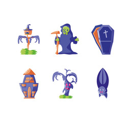 bundle halloween with set icons