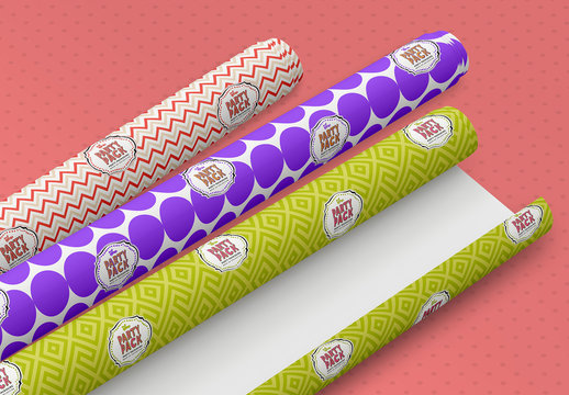 Gift Wrap Rolls Mockup