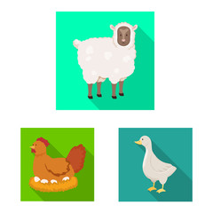 Vector design of breeding and kitchen symbol. Set of breeding and organic stock vector illustration.