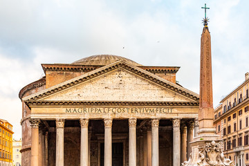 Fototapeta na wymiar Pantheon - former roman church in Rome, Italy