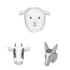 Isolated object of countryside and homestead symbol. Set of countryside and breeding stock vector illustration.