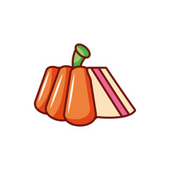 delicious cake with halloween decoration