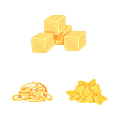 Isolated object of food and crunchy icon. Set of food and flavor stock symbol for web.
