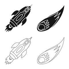 Vector design of astronomy and technology logo. Set of astronomy and sky vector icon for stock.