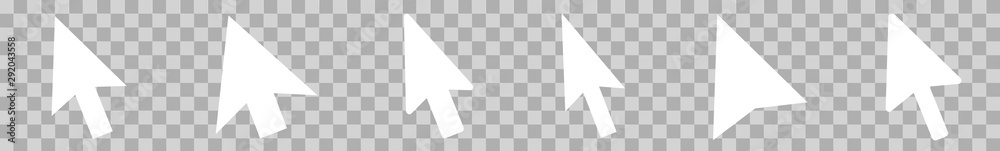 Fototapete Cursor | Mouse Arrow Icon | Computer Mouse Pointer | Isolated Transparent | Click Variations