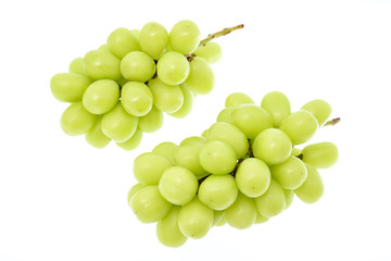 Shine muscat on white background　シャインマスカット