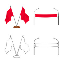 Vector design of texture and presentation sign. Set of texture and media stock symbol for web.