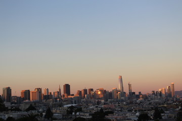  Panoramic sunset view in the city