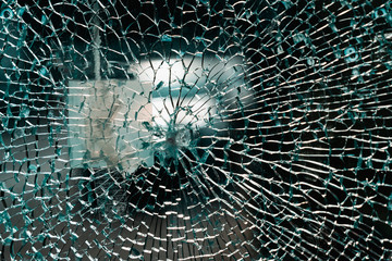 Texture of broken glass with little cracks as art, abstract modern background