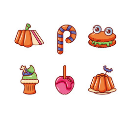 bundle halloween with set icons