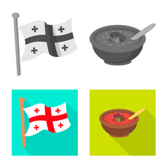 Isolated object of culture and sightseeing icon. Collection of culture and originality stock vector illustration.