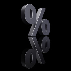 Percentage banner. Ideal for commercial advertising. 3d rendering - illustration