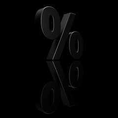 Percentage banner. Ideal for commercial advertising. 3d rendering - illustration