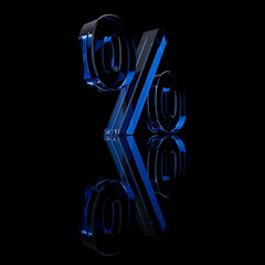 Percentage banner. Ideal for commercial advertising. 3d rendering - illustration