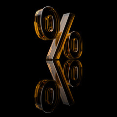 Percentage banner. Ideal for commercial advertising. 3d rendering - illustration