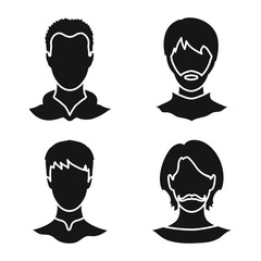 Isolated object of character and profile icon. Set of character and dummy stock symbol for web.