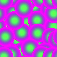 Seamless repeat pattern of 3d neon bubbles