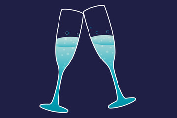 2020 Ladebalken Wasser in Sektgläsern