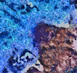 Colorful scratched grunge texture. Dry oil strokes background. Design pattern.