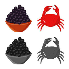 Isolated object of taste and product sign. Set of taste and cooking stock vector illustration.