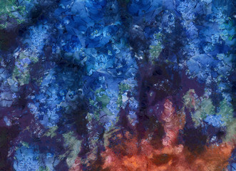 Fototapeta na wymiar Colorful scratched grunge texture. Dry oil strokes background. Design pattern.