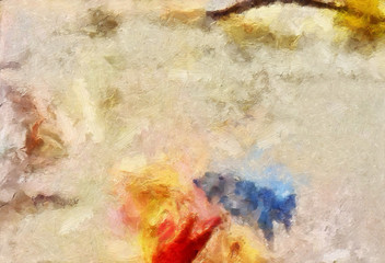 Abstract art painted texture background. Textured oil strokes and splashes on canvas. Simple creativity pattern for design. Close up macro palette in mixed colors. Original grunge backdrop.
