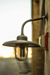 old oil lamp on the wall