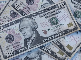 American currency background. Dollars of United States of America. US Dollars background