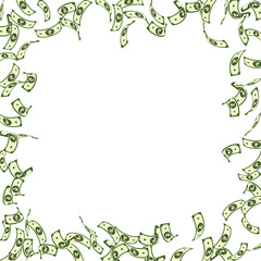 Indian rupee notes falling. Sparse INR bills on wh