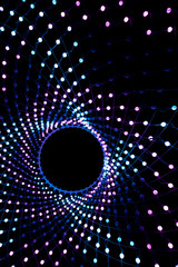 Night lights abstract city round