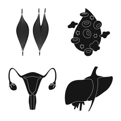 Vector illustration of research and laboratory symbol. Collection of research and organ stock vector illustration.