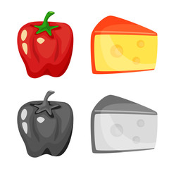 Vector illustration of taste and product symbol. Collection of taste and cooking stock symbol for web.