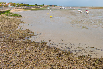 Boats in harbour of La Flotte village on Ile de Re island in France.