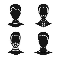 Vector illustration of character and profile icon. Set of character and dummy vector icon for stock.