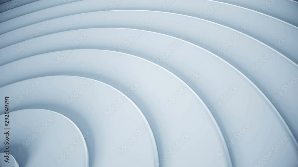 Poster 3d render radial sector with circles rising form the corner. abstract video background for business 